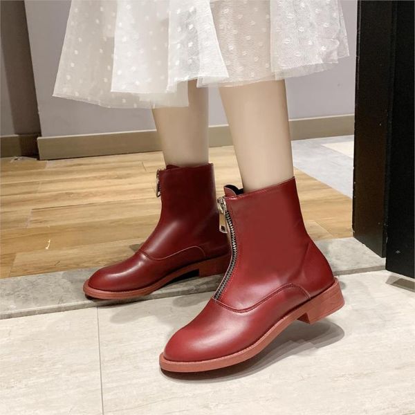 boots front zipper women 2021 autumn korean version of wild ankle low heel femme wedding, Black
boots front zipper women 2021 autumn korean version of wild ankle low heel femme wedding, Black