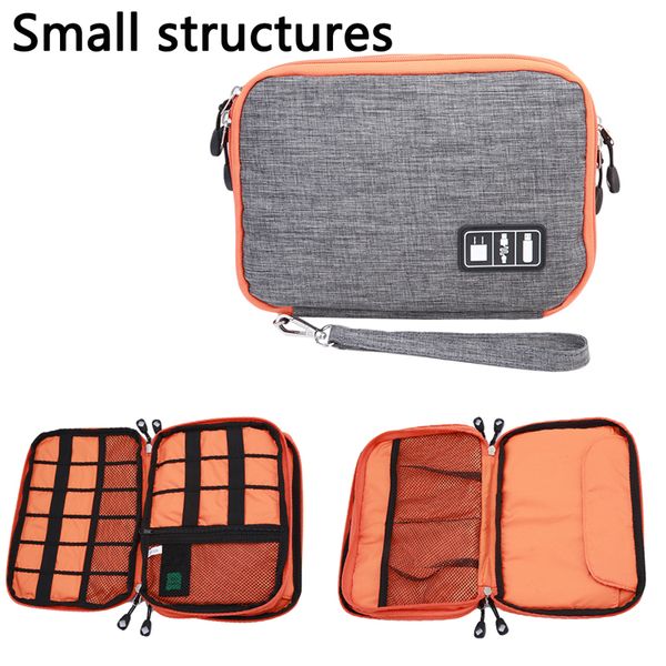 

double layer cable storage bag waterproof usb earphone case gigital organizador electronic organizer gadget portable travel bag