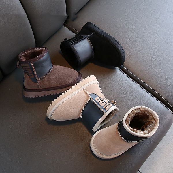 snow boots girl new warm shoe boots genuine leather suede korean edition grinded boys student boots 4-15 years old, Black;grey
snow boots girl new warm shoe boots genuine leather suede korean edition grinded boys student boots 4-15 years old, Black;grey