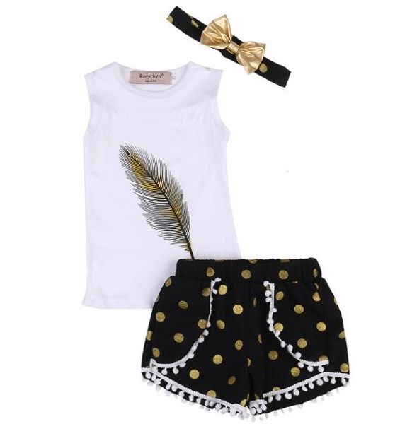 3pcs/set outfit baby kids girls + short+bow-knot headband summer kid girl clothes set, White
3pcs/set outfit baby kids girls + short+bow-knot headband summer kid girl clothes set, White
