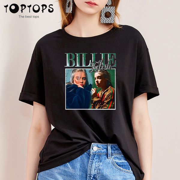 women billie eilish funny cotton t shirt skateboard christmas tshirt female girl clothes streewear shirt, White;black
women billie eilish funny cotton t shirt skateboard christmas tshirt female girl clothes streewear shirt, White;black
