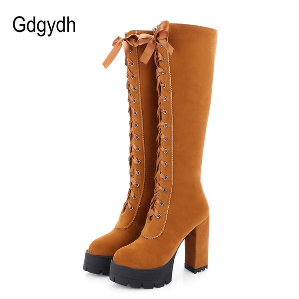 gdgydh 2018 winter lacing knee high boots women suede boots shoes high heels female autumn rubber sole ladies shoes big size 43, Black
gdgydh 2018 winter lacing knee high boots women suede boots shoes high heels female autumn rubber sole ladies shoes big size 43, Black