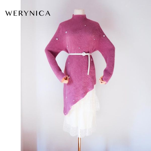 werynica women spring long sweater dress female long sleeve loose 2pieces knitted belt mink cashmere dresses round collar cozy, Black;gray
werynica women spring long sweater dress female long sleeve loose 2pieces knitted belt mink cashmere dresses round collar cozy, Black;gray