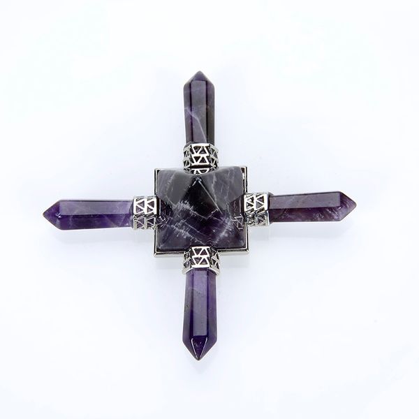 reiki healing balance chakra 4 point pyramid natural gem stone pink white purple crystal obsidian energy generator pendulum, Silver
reiki healing balance chakra 4 point pyramid natural gem stone pink white purple crystal obsidian energy generator pendulum, Silver