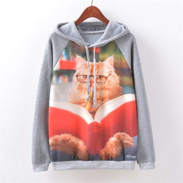 woman sweatshirt hoodies 3d cat print long sleeve casual loose o-neck reading hooded jumper pullovers clothes moletom roupas, Black
woman sweatshirt hoodies 3d cat print long sleeve casual loose o-neck reading hooded jumper pullovers clothes moletom roupas, Black