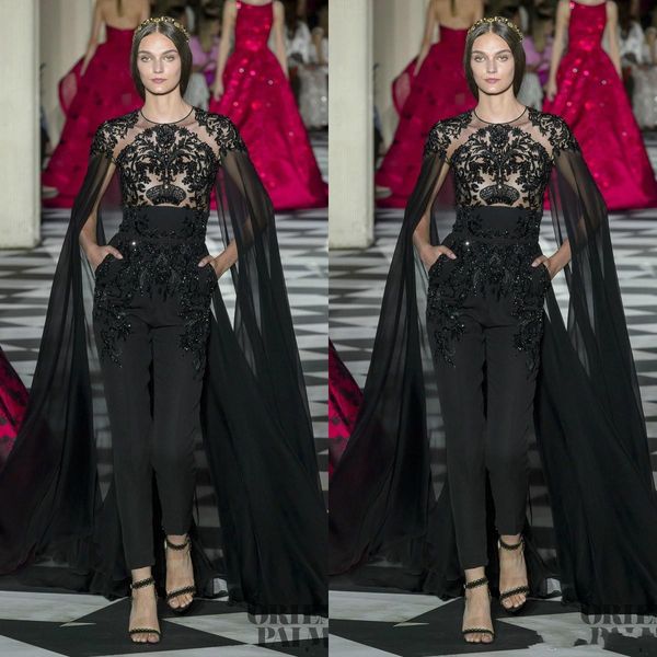 black 2020 zuhair murad jumpsuits prom dresses with cape jewel neck lace appliqued beads evening gowns formal party dress
black 2020 zuhair murad jumpsuits prom dresses with cape jewel neck lace appliqued beads evening gowns formal party dress