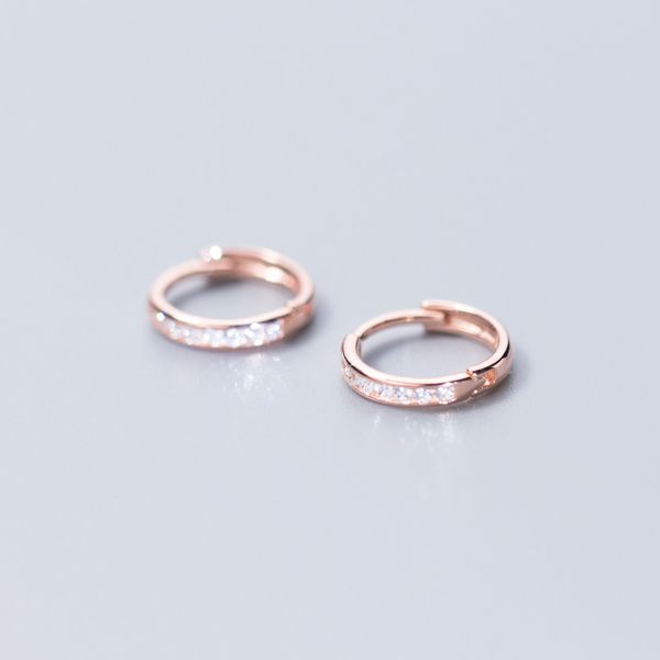 925 sterling silver rose gold color stud earrings for women fashion rhinestone minimalist ear buckle ladies femme jewelry, Golden;silver
925 sterling silver rose gold color stud earrings for women fashion rhinestone minimalist ear buckle ladies femme jewelry, Golden;silver