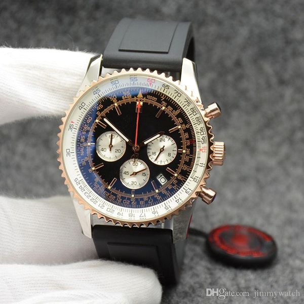 navitimer chronograph quartz 44mm mens watches fluted case black dial outdoor wristwatches with black rubber band, Slivery;brown
navitimer chronograph quartz 44mm mens watches fluted case black dial outdoor wristwatches with black rubber band, Slivery;brown