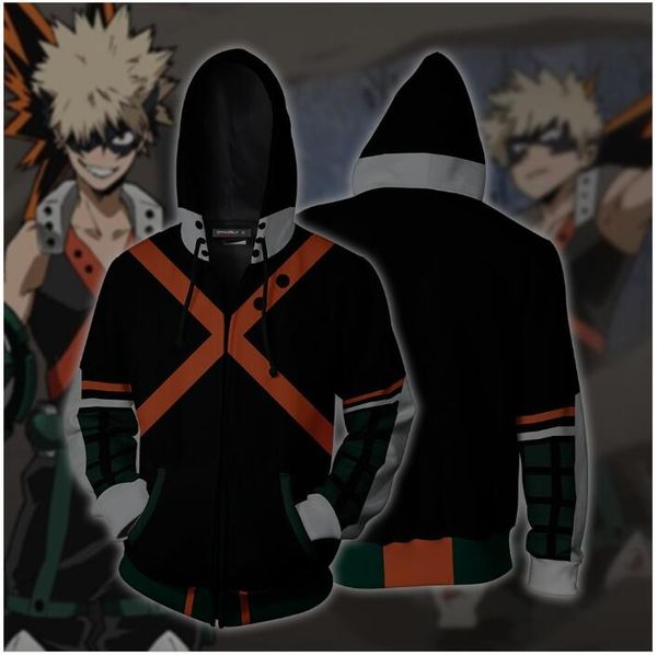 2019 autumn winter men 3d print hoodies, sweatshirts anime boku no hero academia katsuki bakugou cosplay zip up hoodie jacket, Black
2019 autumn winter men 3d print hoodies, sweatshirts anime boku no hero academia katsuki bakugou cosplay zip up hoodie jacket, Black