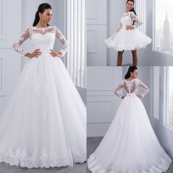 designed fashion long sleeves ball gown wedding dresses fabulous beading lace appliques formal bridal gown with detachable skirt al3169, White
designed fashion long sleeves ball gown wedding dresses fabulous beading lace appliques formal bridal gown with detachable skirt al3169, White