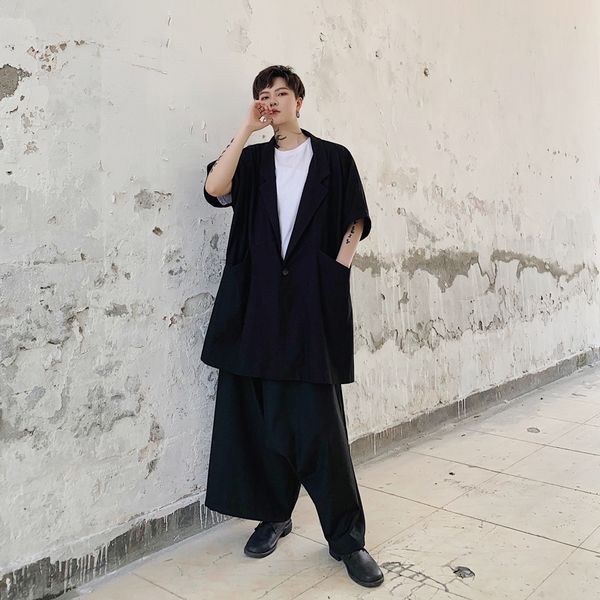 men oversize cotton linen short sleeve loose casual trench coat male streetwear hip hop gothic thin outerwear long jacket, Tan;black
men oversize cotton linen short sleeve loose casual trench coat male streetwear hip hop gothic thin outerwear long jacket, Tan;black