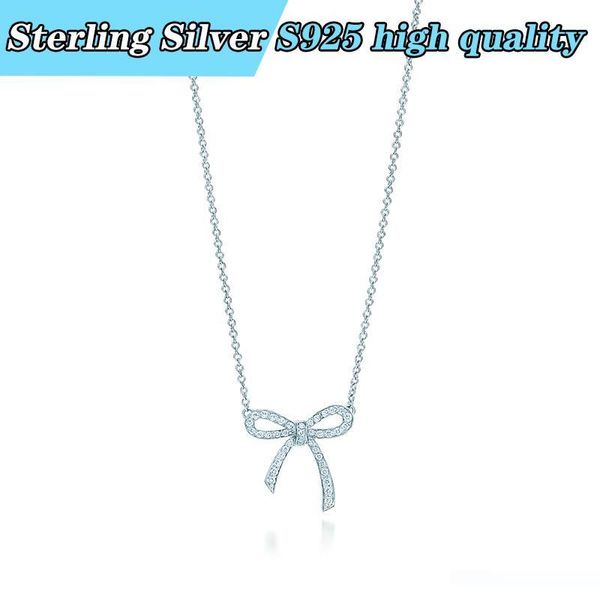 original 1:1 fashion sterling silver s925 bow pendant necklace is suitable for girls' birthday gift
original 1:1 fashion sterling silver s925 bow pendant necklace is suitable for girls' birthday gift