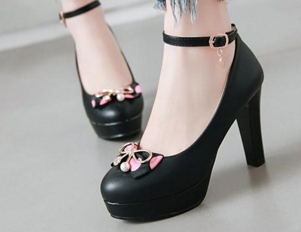 2019 women's shoes in spring and autumn with new style high heel coarse heel round head bowknot waterproof table @2076, Black
2019 women's shoes in spring and autumn with new style high heel coarse heel round head bowknot waterproof table @2076, Black