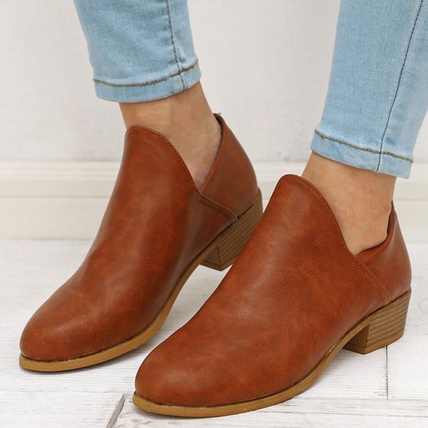 women autumn boots pu leather women boots slip on ankle winter luxury shoes large size single t3, Black
women autumn boots pu leather women boots slip on ankle winter luxury shoes large size single t3, Black