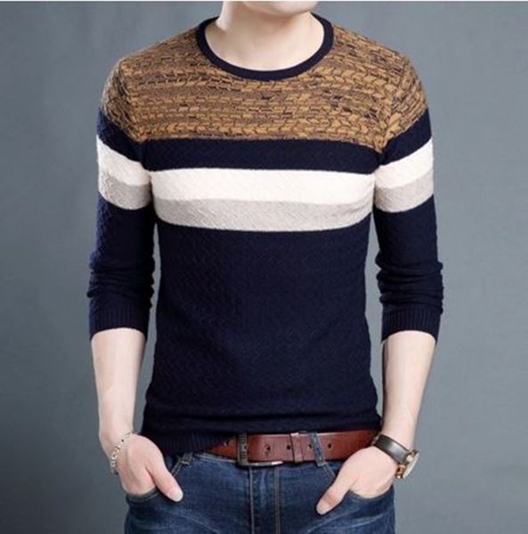 2019 autumn new o-neck sweater for men fashion slim keep warm sweaters men's casual elastic splicing sweaters j642, White;black
2019 autumn new o-neck sweater for men fashion slim keep warm sweaters men's casual elastic splicing sweaters j642, White;black