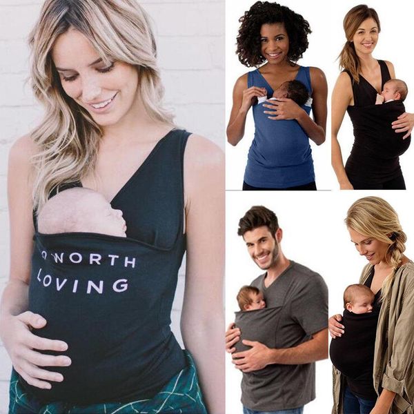 women&men cotton t-shirt mother father kangaroo vest parenting child baby carrier kangaroo multi-functional clothes maternity 6styles, White
women&men cotton t-shirt mother father kangaroo vest parenting child baby carrier kangaroo multi-functional clothes maternity 6styles, White