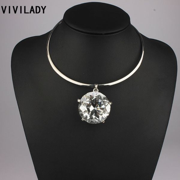 vivilady jewelry statement big crystal pendants torques necklaces women collar chokes bijoux accessory party gifts, Silver
vivilady jewelry statement big crystal pendants torques necklaces women collar chokes bijoux accessory party gifts, Silver