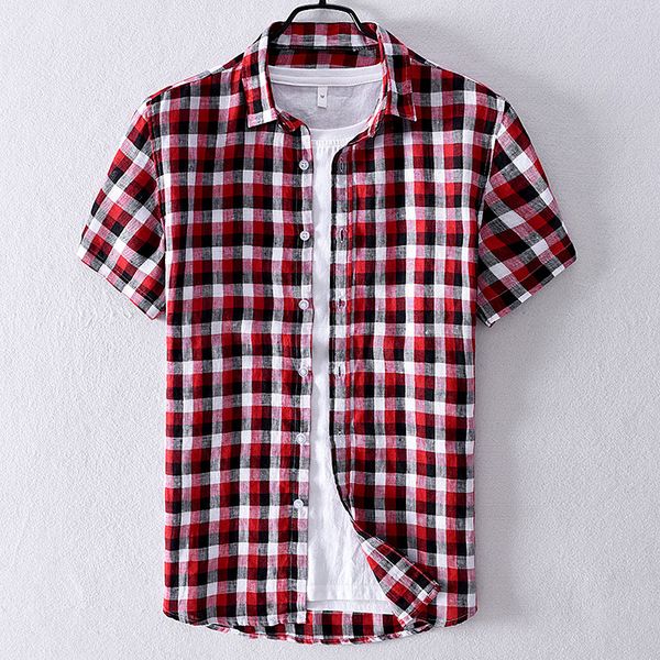 2020 new plaid shirts men fashion 100% linen short sleeved summer casual men shirt mens dress shirts y2812, White;black
2020 new plaid shirts men fashion 100% linen short sleeved summer casual men shirt mens dress shirts y2812, White;black