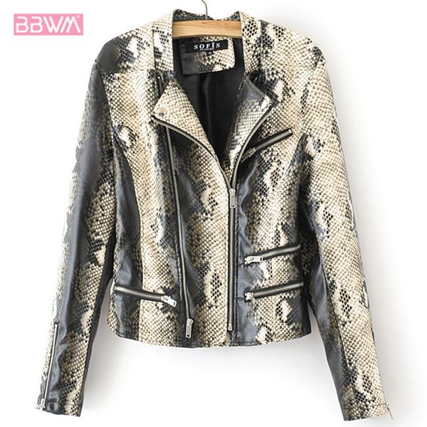 snake pu lapel long sleeve slim locomotive women's jacket 2019 autumn new zipper harajuku retro high street black female coat, Black;brown
snake pu lapel long sleeve slim locomotive women's jacket 2019 autumn new zipper harajuku retro high street black female coat, Black;brown