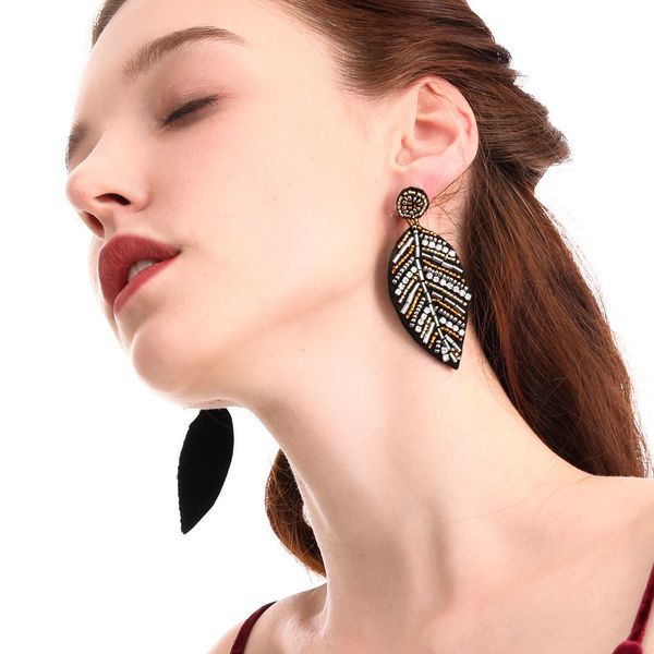 bohemian fashion jewelry women's beaded earrings hand-made rhinstone leaf stud dangle earrings s693, Silver
bohemian fashion jewelry women's beaded earrings hand-made rhinstone leaf stud dangle earrings s693, Silver
