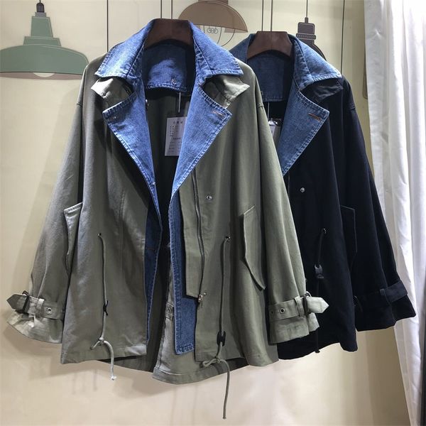 plus size jacket female korean style 2019 new spring fashion casual cotton women jacket denim splice zipper women clothing f1165, Black;brown
plus size jacket female korean style 2019 new spring fashion casual cotton women jacket denim splice zipper women clothing f1165, Black;brown
