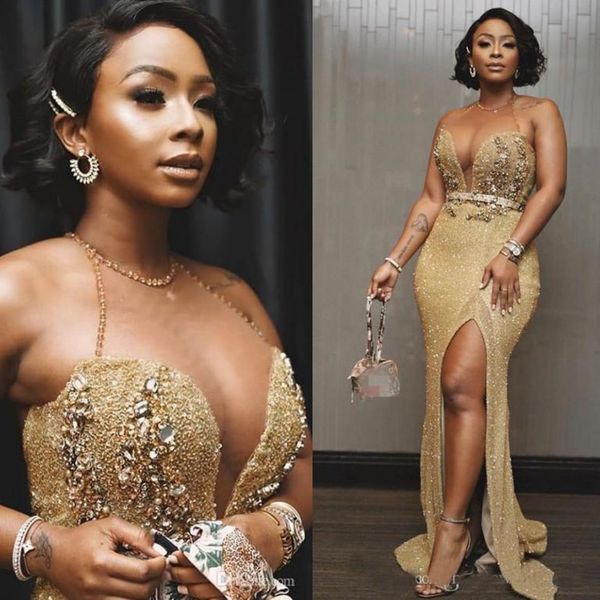 aso ebi arabic gold mermaid evening dresses beaded crystals prom dresses high split formal party reception gowns192q, Black;red
aso ebi arabic gold mermaid evening dresses beaded crystals prom dresses high split formal party reception gowns192q, Black;red