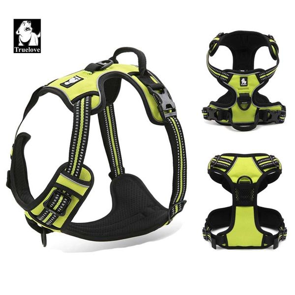 reflective nylon large pet dog harness all weather service dog ves padded adjustable safety vehicular lead for dogs pet 555