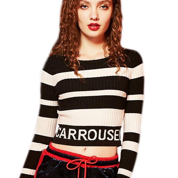 черно-белый полосатый письмо плотный короткий свитер женщин 2019 весна новый уличной шею с длинным рукавом вязаный пуловер h250, White;black
черно-белый полосатый письмо плотный короткий свитер женщин 2019 весна новый уличной шею с длинным рукавом вязаный пуловер h250, White;black