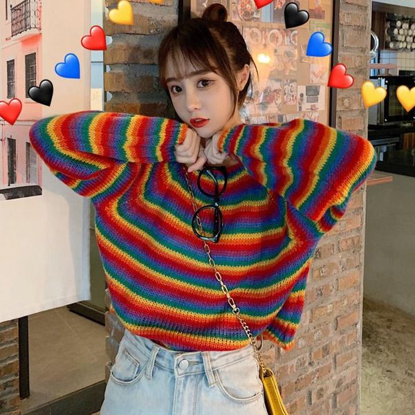 striped sweater women long sleeve o-neck female korean harajuku loose sweaters japanese kawaii rainbow ulzzang girl clothing, White;black
striped sweater women long sleeve o-neck female korean harajuku loose sweaters japanese kawaii rainbow ulzzang girl clothing, White;black