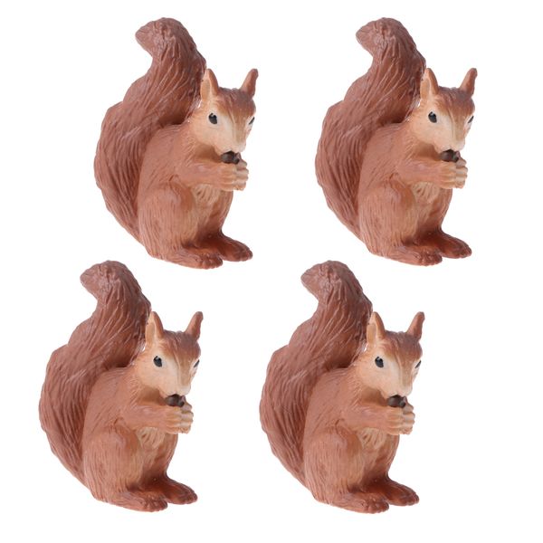 4 pieces animal figurines, simulation squirrel animal models toy, party supplies, science & nature toy 
4 pieces animal figurines, simulation squirrel animal models toy, party supplies, science & nature toy
