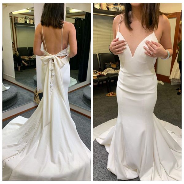 spaghetti white boho wedding dress mermaid with big bow backless wedding dresses with court train bridal gowns online vestidos de novia
spaghetti white boho wedding dress mermaid with big bow backless wedding dresses with court train bridal gowns online vestidos de novia