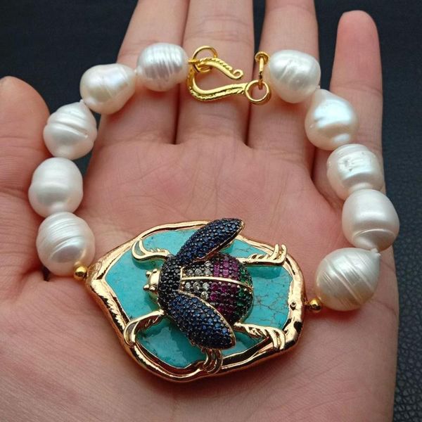 пресноводный культивированный белый рис жемчужно-голубой howlite cz насекомое браслет 8, Black
пресноводный культивированный белый рис жемчужно-голубой howlite cz насекомое браслет 8, Black