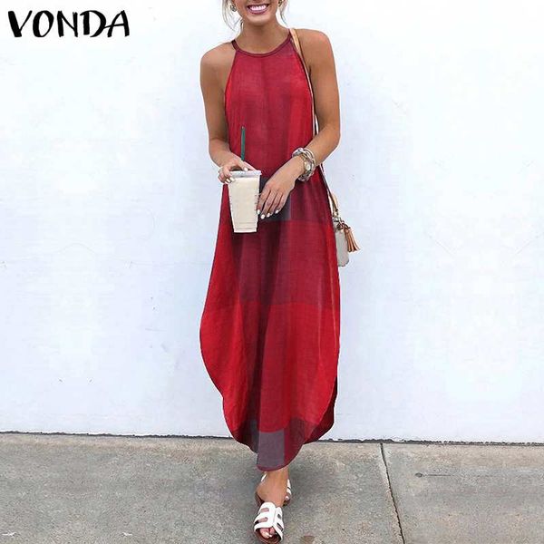 casual dresses vonda women dress plus size sundress vintage sleeveless patchwork plaid party maxi long 2021 summer beach vestidos robe, Black;gray
casual dresses vonda women dress plus size sundress vintage sleeveless patchwork plaid party maxi long 2021 summer beach vestidos robe, Black;gray