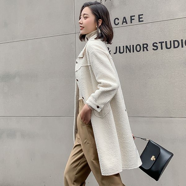 new women's 2019 lamb faux wool blends coat autumn winter women loose luxury lapel plus female plush coats jackets, Black
new women's 2019 lamb faux wool blends coat autumn winter women loose luxury lapel plus female plush coats jackets, Black