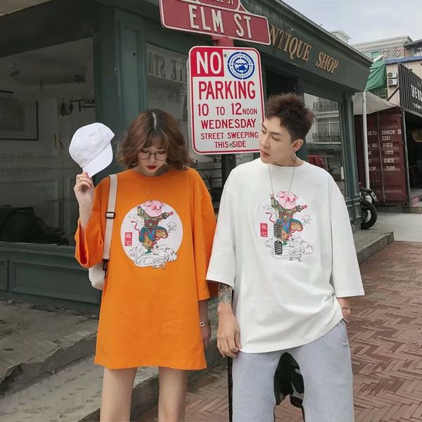 men's t-shirts mens womens couple short sleeve summer fashion printed tees breathable contrast color casual, White;black
men's t-shirts mens womens couple short sleeve summer fashion printed tees breathable contrast color casual, White;black