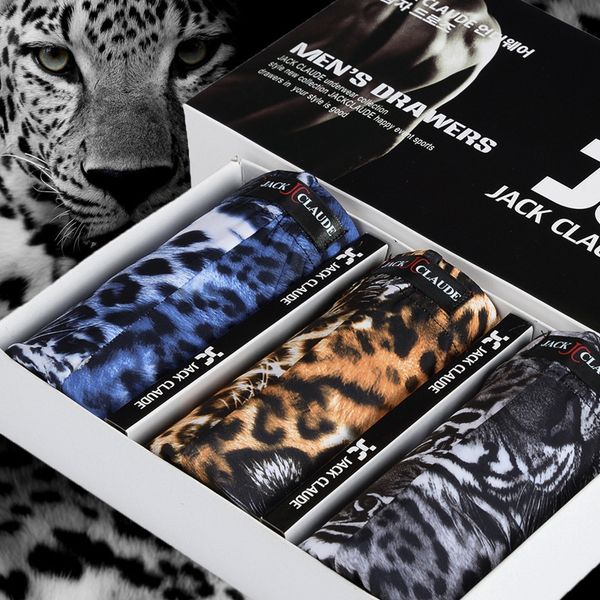 3pcs fashion new leopard tiger pattern men's underwear ice silk underwear boxer middle waist shorts male, Black;white
3pcs fashion new leopard tiger pattern men's underwear ice silk underwear boxer middle waist shorts male, Black;white