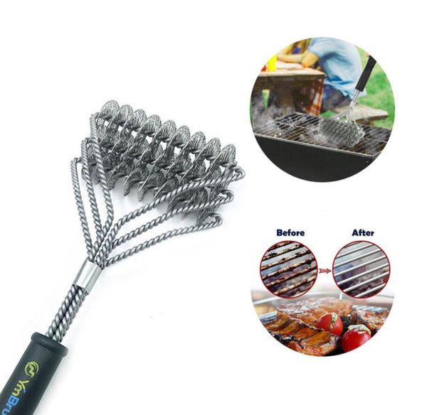 barbecue grill bbq brush clean tool stainless steel three wire spring bristles non-stick cleaning brushes with handle durable dhl
barbecue grill bbq brush clean tool stainless steel three wire spring bristles non-stick cleaning brushes with handle durable dhl