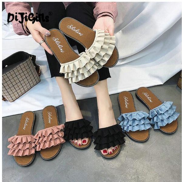 women korean stylish flock lace slipper female student summer flat causal sandals shoe drop ship, Black
women korean stylish flock lace slipper female student summer flat causal sandals shoe drop ship, Black