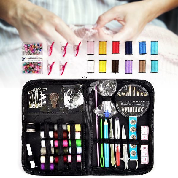200pcs/set mini sewing kit thread scissors tape pins thimbles needle for home travel ksi999, Black
200pcs/set mini sewing kit thread scissors tape pins thimbles needle for home travel ksi999, Black