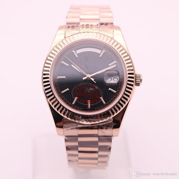 2019 men 2813 automatic movement classic style watch 18k rose gold daydate 40mm black stripe dial sapphire original clasp ing, Slivery;brown
2019 men 2813 automatic movement classic style watch 18k rose gold daydate 40mm black stripe dial sapphire original clasp ing, Slivery;brown