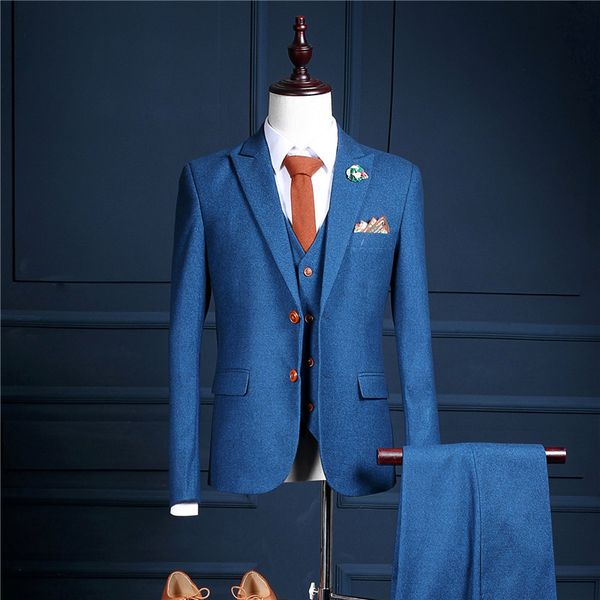 wedding dressblue masculino costume homme mariage blue tuxedo trajes de hombre blue suit business men's suits(jacket+pants+vest, White;black
wedding dressblue masculino costume homme mariage blue tuxedo trajes de hombre blue suit business men's suits(jacket+pants+vest, White;black