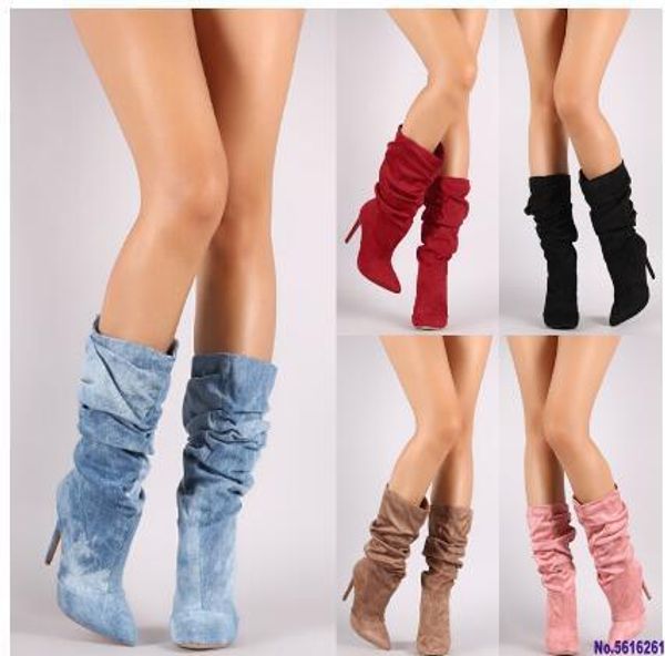 autumn winter new high heels boots women pointed toe stiletto ladies shoes fashion mid calf boots plus size botas mujer, Black
autumn winter new high heels boots women pointed toe stiletto ladies shoes fashion mid calf boots plus size botas mujer, Black
