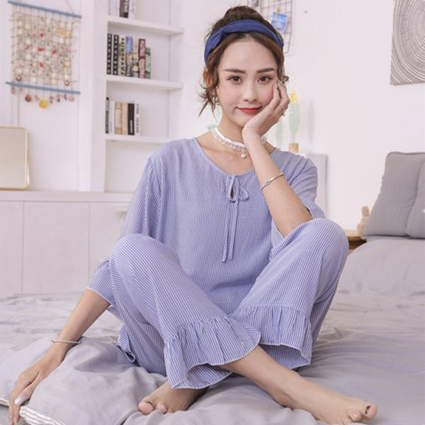 cotton pajamas female short-sleeved trousers summer korean sleepwear fresh students cute casual thin section cotton nighties, Black;red
cotton pajamas female short-sleeved trousers summer korean sleepwear fresh students cute casual thin section cotton nighties, Black;red
