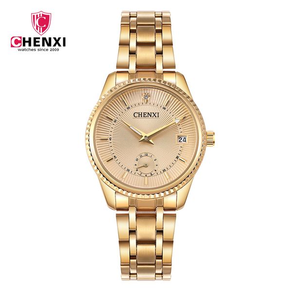 luxury women gold watch chenxi brand stainless steel calendar 30 meter waterproof lady quartz dress watch golden clock 069a, Slivery;brown
luxury women gold watch chenxi brand stainless steel calendar 30 meter waterproof lady quartz dress watch golden clock 069a, Slivery;brown