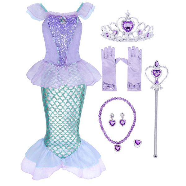 amzbarley little mermaid costume princess ariel dress up girls birthday party cosplay outfit kids halloween clothing with crown, Red;yellow
amzbarley little mermaid costume princess ariel dress up girls birthday party cosplay outfit kids halloween clothing with crown, Red;yellow