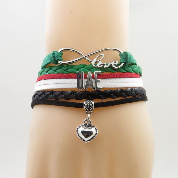 infinity love uae bracelet heart charm united arab emirates national flag handmade bracelets & bangles, Golden;silver
infinity love uae bracelet heart charm united arab emirates national flag handmade bracelets & bangles, Golden;silver