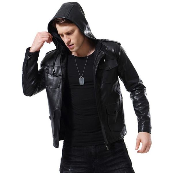 luo xiu 4xl5xl high-end men's motorcycle hooded men's leather jacket leather european and american jacket 2019 new spring autumn, Black
luo xiu 4xl5xl high-end men's motorcycle hooded men's leather jacket leather european and american jacket 2019 new spring autumn, Black