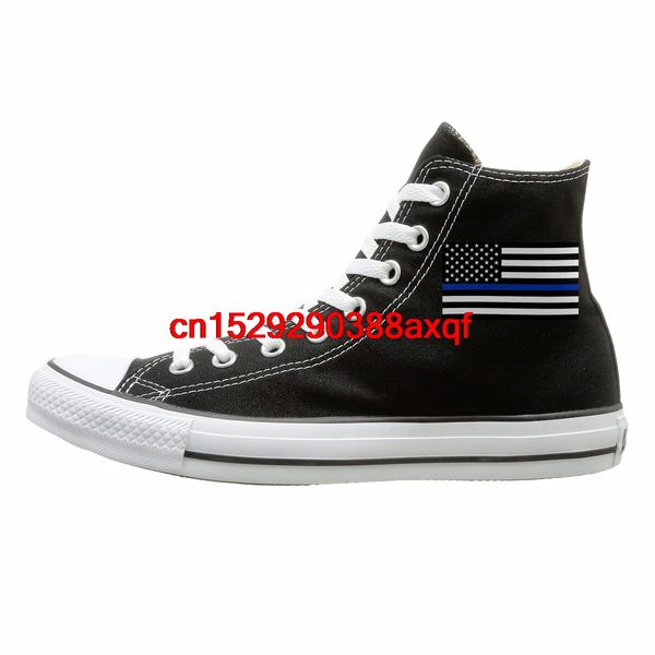 canvas shoes blue thin line flag casual high-lace ups sport sneakers for men's women's, Black
canvas shoes blue thin line flag casual high-lace ups sport sneakers for men's women's, Black