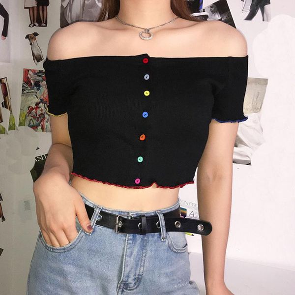 женские летние растениеводческие топы мода женщины повседневная кнопка раффлед волан твердые с плеча короткий рукав растениеводческий топ же, White 
женские летние растениеводческие топы мода женщины повседневная кнопка раффлед волан твердые с плеча короткий рукав растениеводческий топ же, White