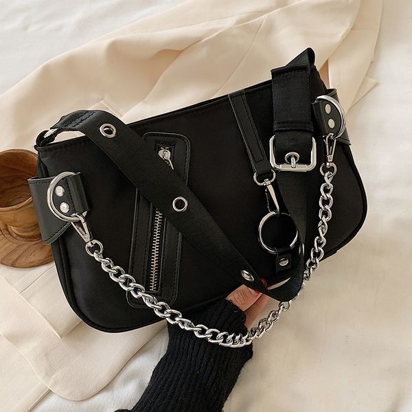 nylon fabric pu leather patchwork women bag female baguette shape tote handbags chain shoulder bags
nylon fabric pu leather patchwork women bag female baguette shape tote handbags chain shoulder bags